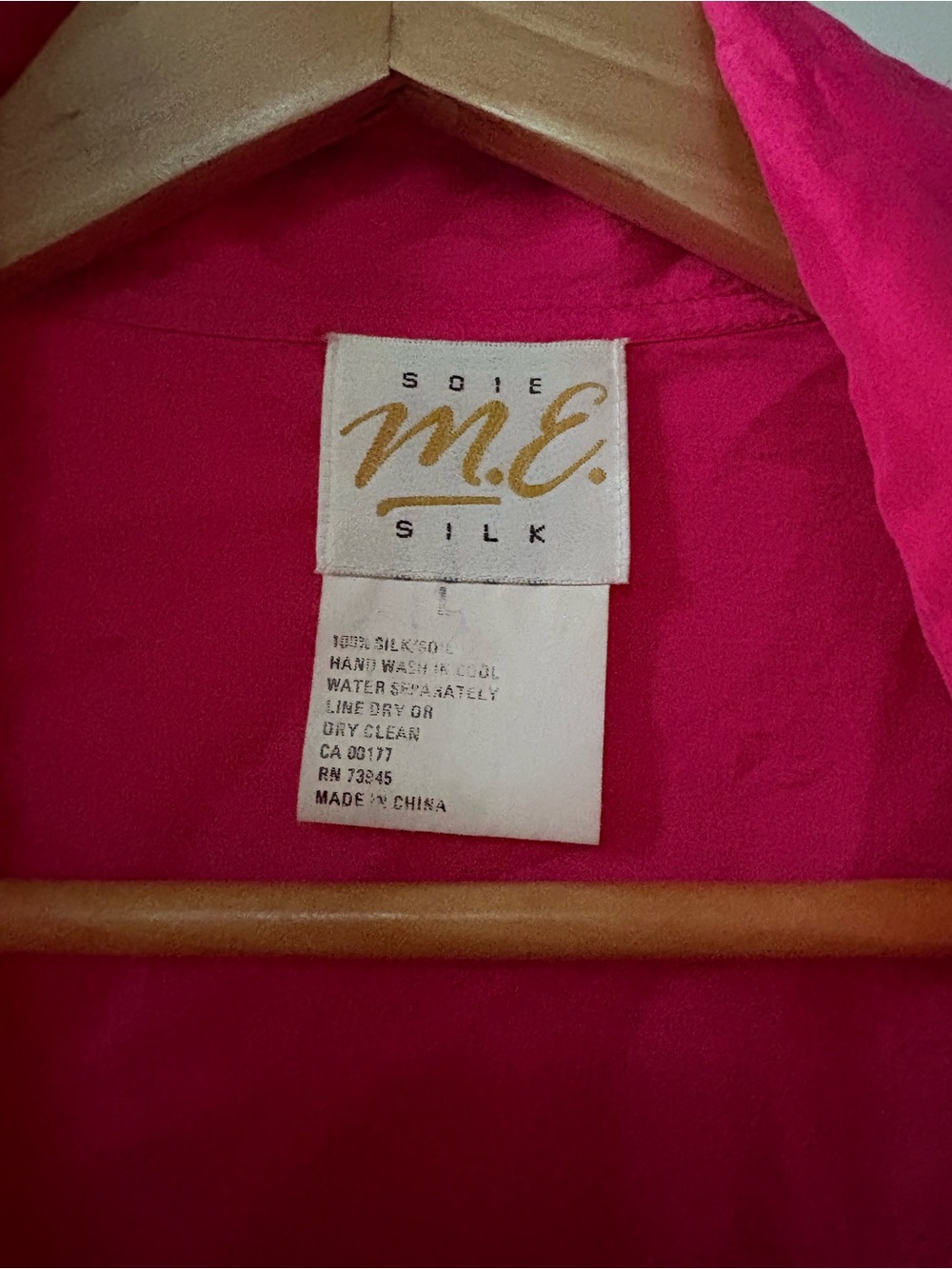 Silk Hot Pink Button-Up Shirt - Picture 2 of 7
